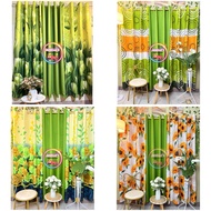 Green Ring Curtain Premium Canadian Cotton Non Fading 3in1 & 5in1 set 7ft to 7.5ft Long