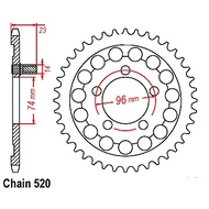 39 teeth Rear Sprocket for Honda Road NSR250 R / SE / SP MC21 Motorcycle Parts
