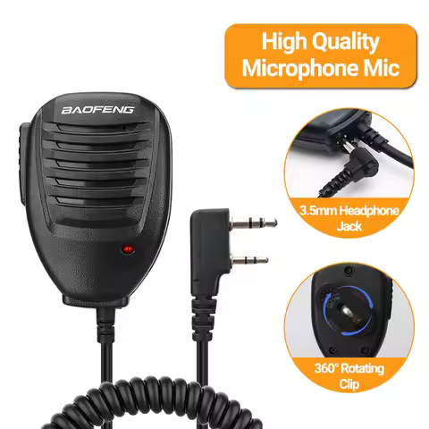 Original Baofeng UV-5R Handheld 2Pin Microphone Speaker MIC for Baofeng UV5R BF-888S UV-82 UV-13 PRO