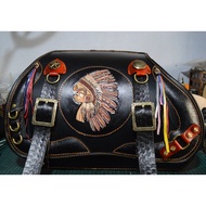 {Cowhide Handmade} indian indian Harley Saddle Bag American Saddle Bag Side Bag Harley Leather Saddl