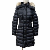 MONCLER HERMIFUR 標誌貼片連帽貉子毛雙拉鍊羽絨服，黑色，女款0碼，成色極佳。