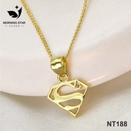 NT188 92.5% Sterling Silver COATED Gold Plated Elegant Ladies Necklace and Pendant