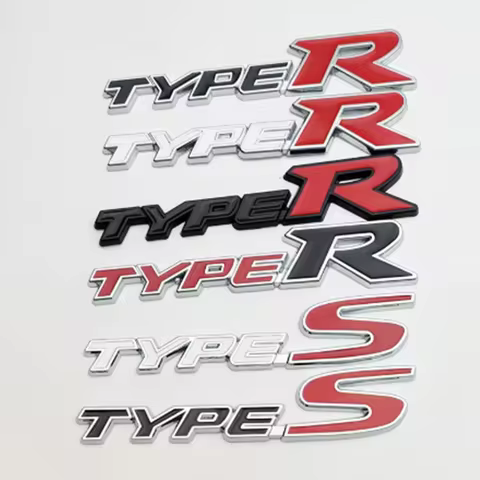 3d Metal Type S Logo Type R Emblem Letters Car Trunk Badge Type S Type R Sticker Accessories