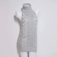 Sexy Backless Women  Anime Virgin Sweater Pullover Sleeveless Turtleneck Sweater Dress fall Pullover