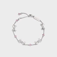 包郵💎官方原盒 Charles & Keith 手鏈 蝴蝶結 粉紅水晶 Bracelet  銀色 小ck 禮物 送女朋友 情侶戒 週年紀念 送老婆