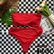 SHEIN BIKINI ชุดว่ายน้ำทูพีซ ชุดว่ายน้ำสีแดง พร้อมส่งจากไทย RED SIZE S M #SHRED0121