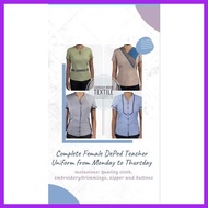 ◑ ✹ Fabric For Deped Teacher Female Uniform Complete Set