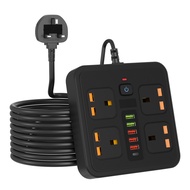 Sart British Dedicated Hole Multi-Function Multi-Socket 4-Slot Extension Wire Household Socket Overl