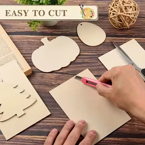 Basswood Craft Board Unfinished Wooden Plank Thin Plywood Natural Timber Pieces for DIY Drawing Pain