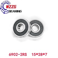 WZZG 10pcs Metal Sealed 6902 6902-2RS 6902ZZ 15*28*7mm P0 Bearing Thin Wall Bearing 6902 2Z/1000902 
