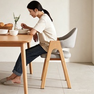 New Style Dining Chair 2026 Book Modern Back Chair Armrest Living Room Household Solid Wood Simple T