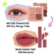 Combo Bảng màu mắt Romand Better Than Eyes 6.5g + Son kem siêu lì Romand Blur Fudge Tint 5g