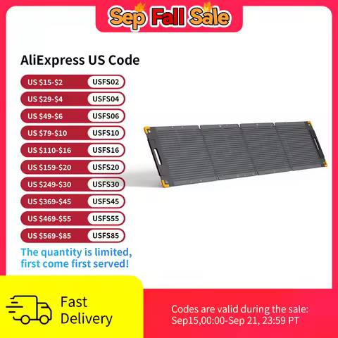 Pecron Solar Charger 100W Foldable Solar Panel Waterproof IP67 fr E300LFP E500LFP Portable Power Sta