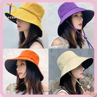 DIACHASG Bucket Hat Spring Summer Anti-UV Panama Hat Double-Sided Sun Hat