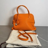 98新️Hermes/愛馬仕Bolide保齡球包31橘色框M