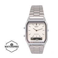 [Watchspree] Casio Vintage Series Standard Analog Digital Silver Stainless Steel Band Watch AQ230A-7