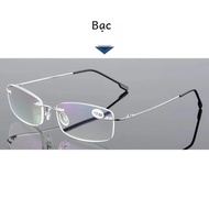 May Flower Siêu Nhẹ Nhớ Titan Không Gọng Kính Đọc Sách Chặn Ánh Sáng Xanh Hình Chữ Nhật Kính Mắt Cho