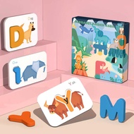 New Product Letter Card Children's Educational Number Letter Matching Card Double-Sided Three-Dimens