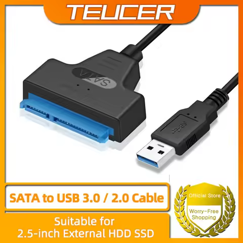 SATA to USB 3.0 Cable, USB 3.0 to SATA Adapter, Compatible with 2.5" SATA III HDD&SSD Hard Disk Driv