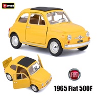 Bburago 1:24 1965 Fiat 500F alloy car Luxury Vehicle Diecast Cars Model Toy Collection Gift