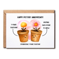 [Coisíní]  Happy Pottery Anniversary - Celebrating 9 Years Together Card - 9Th Greeting Card - Cute 