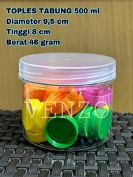 Toples Plastik Tabung 500ml / Toples kue snack 500ml - isi 10 Pcs