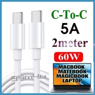 USB C To Type C Cable PD 5A Type C Quick Charge FastCharging For XIAOMI Lenova Laptop M1 M2 PC Mateb