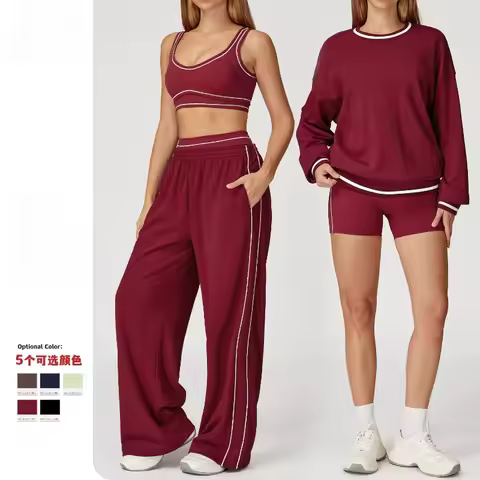 Autumn Jogging Women's Tracksuit Fashion Loose O-neck Sweatshirt with High Waist Sweatpants 2 Piece 