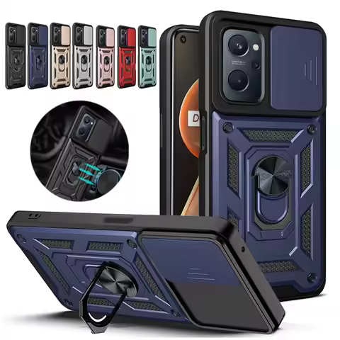 For Realme9i RMX3491 6.6"Case Slide Camera Lens Protect Phone Case For OPPO Realme 9i 9 i Armor Magn
