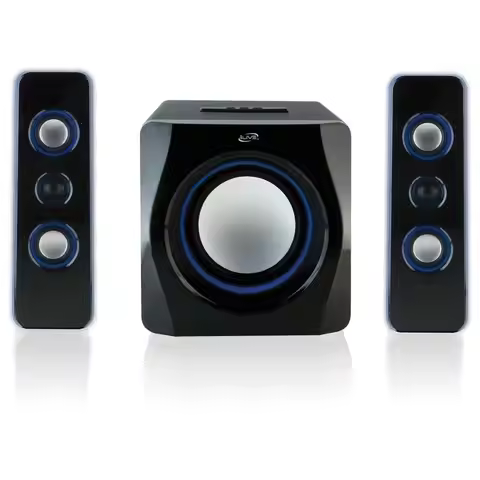 Bluetooth Speaker System with Builtin Subwoofer, 7.28 x 8.86 x 7.28 Inches, Black iHB23B
