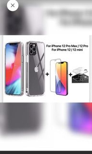 iPhone 12 Pro Max mini Slim Shockproof Case 4X Anti-Shock Performance With Full Coverage Tempered Glass Screen and Lens Protector For iPhone 12 Pro Max, 12 Pro, 12, 12 mini 4倍防撞貼身電話套配全屏屏幕及鏡頭玻璃保護貼 +$1包郵