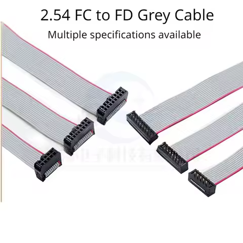 2.54 Pitch FC to FD Gray Cable IDC Wire Welding Plate Male to Female DC4 Transfer Connection 8P-50P