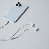 DAISO KOREA C type Earphone Wired In-Ear, Lightning Port, Gray / Pink