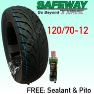 SAFEWAY TIRE 10" & 12", TUBELESS (FREE SEALANT & PITO) For Burgman, Gravis, Avenis, Fazzio, etc.