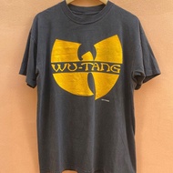 เสื้อยืดแขนสั้นสไตล์วินเทจย้อนยุค Wu-Tang สำหรับผู้ชายและผู้หญิง ทรงหลวม ผ้าฝ้ายแท้ ทรงหลวม แฟชั่นฤด