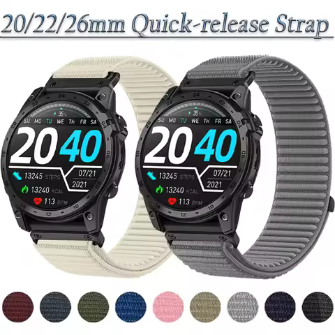 20/22/26mm Quick-release Nylon Strap for Garmin Fenix 8/Tactix 8/Quatix 8 Wristband Garmin Instinct 