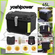YOSHIPOWER ABS TOP BOX MOTORCYCLE 45L with lock box 45LITER BLACK