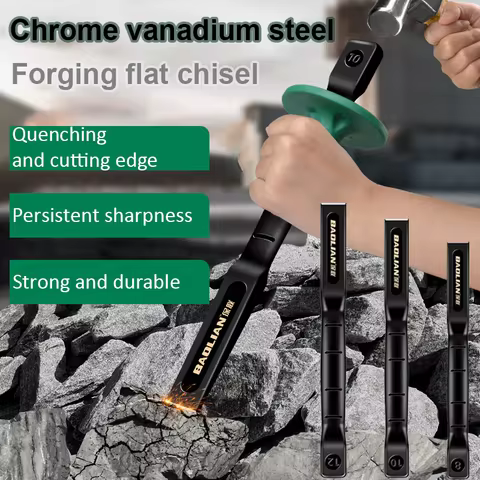6/8/10/12 Inch CR-V Flat Stone Chisel Robust Flat Shovel With Hand Guard Construction Cement Masonry