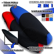 Bozman 2-In-1 Motorcycle Seat Cover Combination of 2 Synthetic Leather & Parachute Material, Ready t