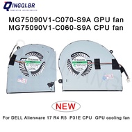Brand NEW CPU  GPU Cooling Fan MG750901V1-C070-S9A GPU fan  MG75090V1-C060-S9A CPU fan For DELL Alie