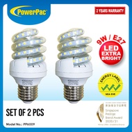 PowerPac 2x LED Bulb LED Light 9W E27 Daylight (PP6009)