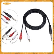 [xuqjtfxa] 6.35 mm to 2RCA Cable Splitter Cable Interconnect 35 mm for Gold- DJ Stereo Cable