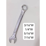 3/16"W , 1/4" W , 5/16"W , 7/16"W COMBINATION SPANNER STANDARD