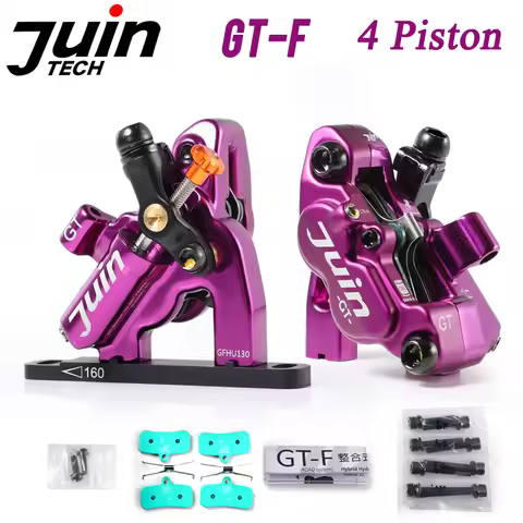 Juin Tech GT-F Line Pull Hydraulic Disc Brake caliper Road Disc CX Gravel 160mm GT F 4 Piston Flat m