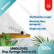 Unigloves Disposable Syringe 3ml/cc -LS 1's