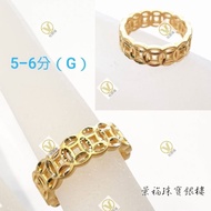 Jingfu Jewelry Silver Building Pure Gold Ring Ancient Coin Fixed Hard Shape