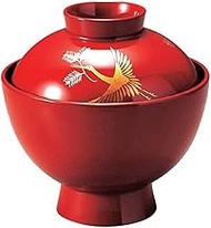 J-kitchens No. 311 3.5 Size Miyabi Small Suction Bowl, Vermilion Crane, Made in Japan, φ4.1 x H4.2 i
