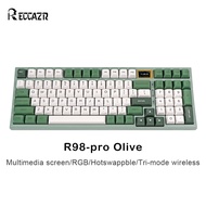 RECCAZR R98-PRO 98 Keys Tri-mode Type-C Wired/Bluetooth/2.4G Wireless Mechanical Keyboard Hot-Swappa