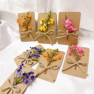 Combo Of 100 Dried Flower Cards, handmade vintage Small SIZE kraft Paper For decor, Valentine'S Gift, Christmas, Birthday