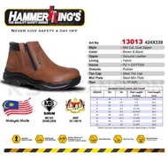 HAMMER KINGS LEATHER MID CUT DUAL ZIP SAFETY BOOTS HK 13013